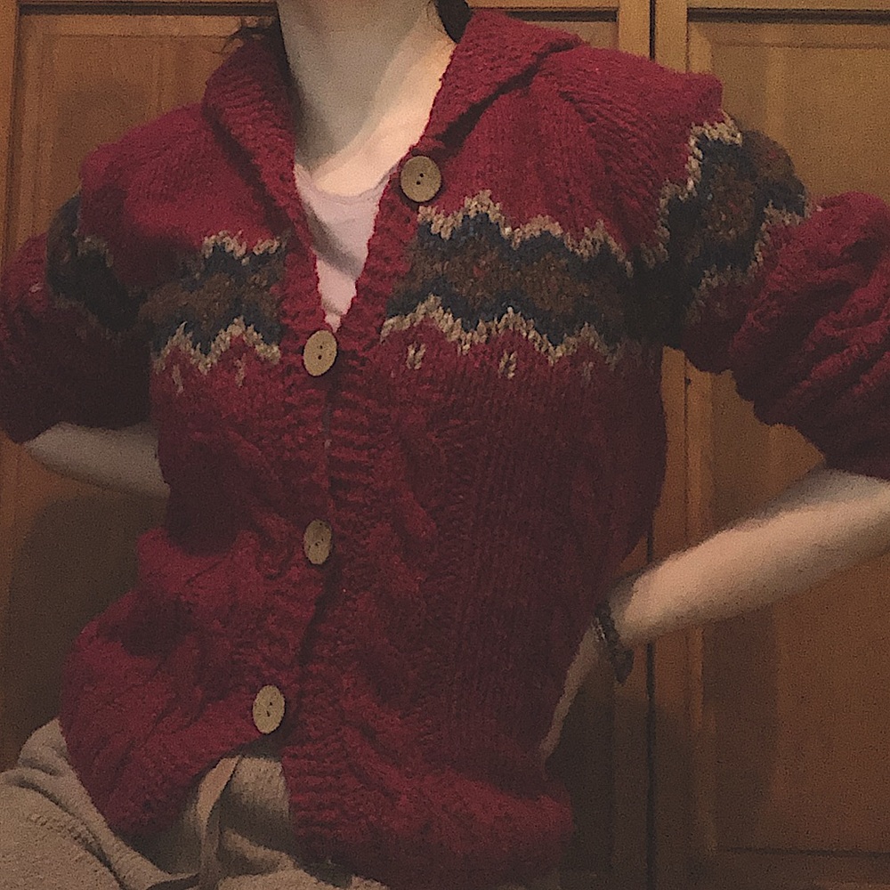 🐑 IRISH WOOL 🐑 CABLED FAIR ISLE SWEATER